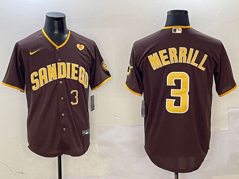 Men San Diego Padres #3 Merrill Brown Game 2025 Nike MLB Jersey style 12->san diego padres->MLB Jersey